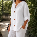 Valencia V Neck Blouse - Lead Alternate View