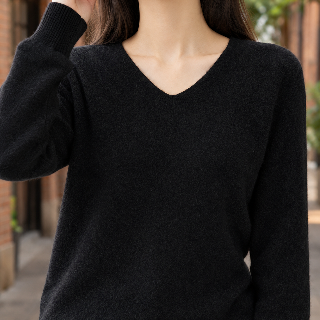 Christabel V-Neck Sweater - Lead Product Detail