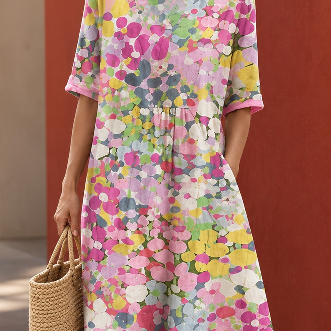 Blair-Pearl Printed Midi Dress - Lead Product Detail