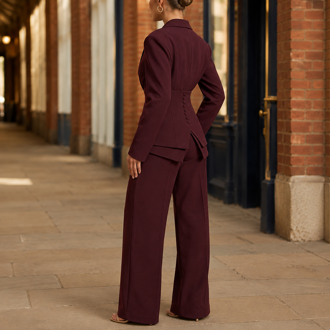 Willa Sculpted Pantsuit - Lead Alternate View