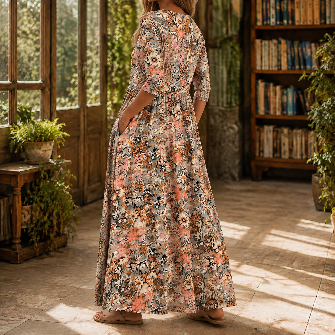 Nina Floral Maxi Dress - Lead Alternate View