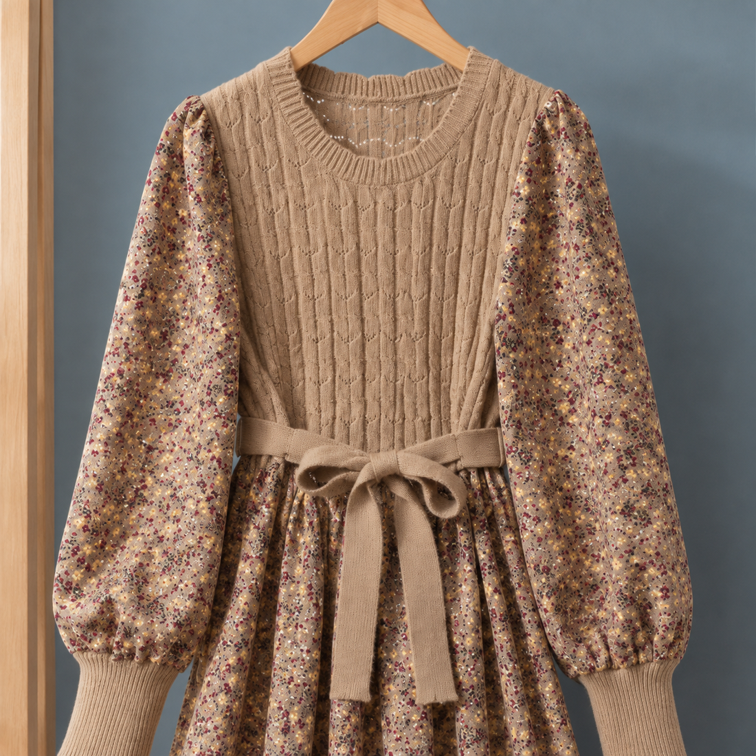 Hildegarde Patchwork Dress - Lead Product Detail