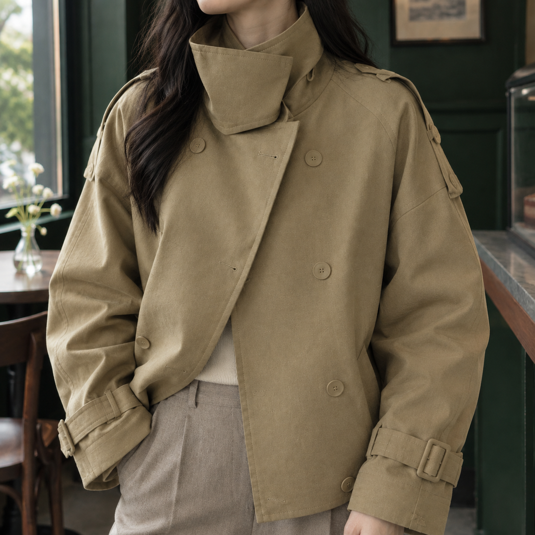 Halcyon Cropped Jacket - Lead Product Detail