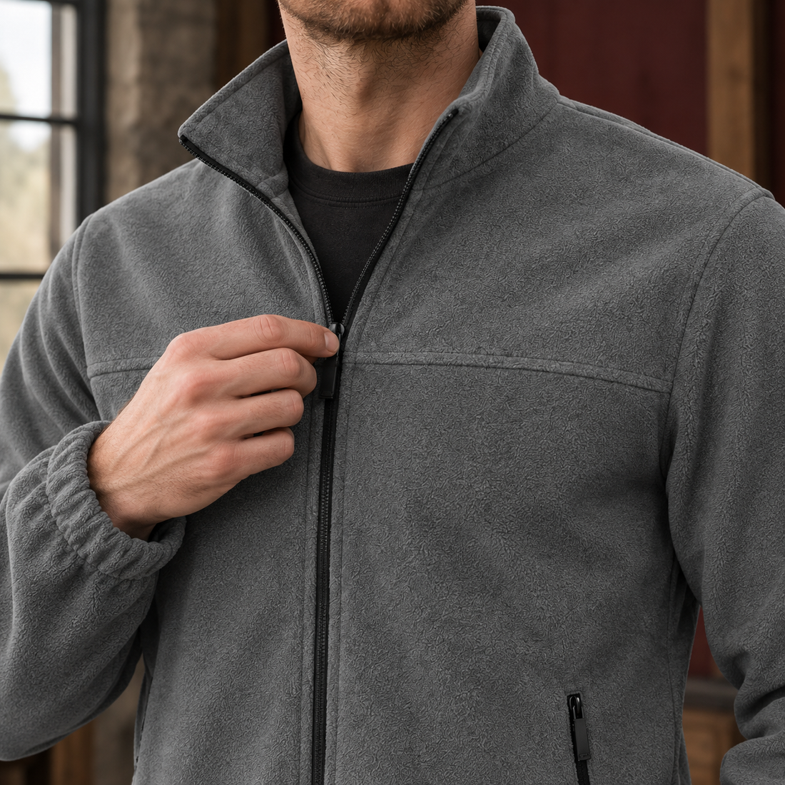 Godfrey Stand Collar Jacket - Lead Product Detail