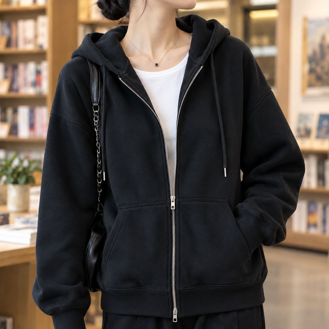 Bettina Relaxed Zip Hoodie - Lead Product Detail