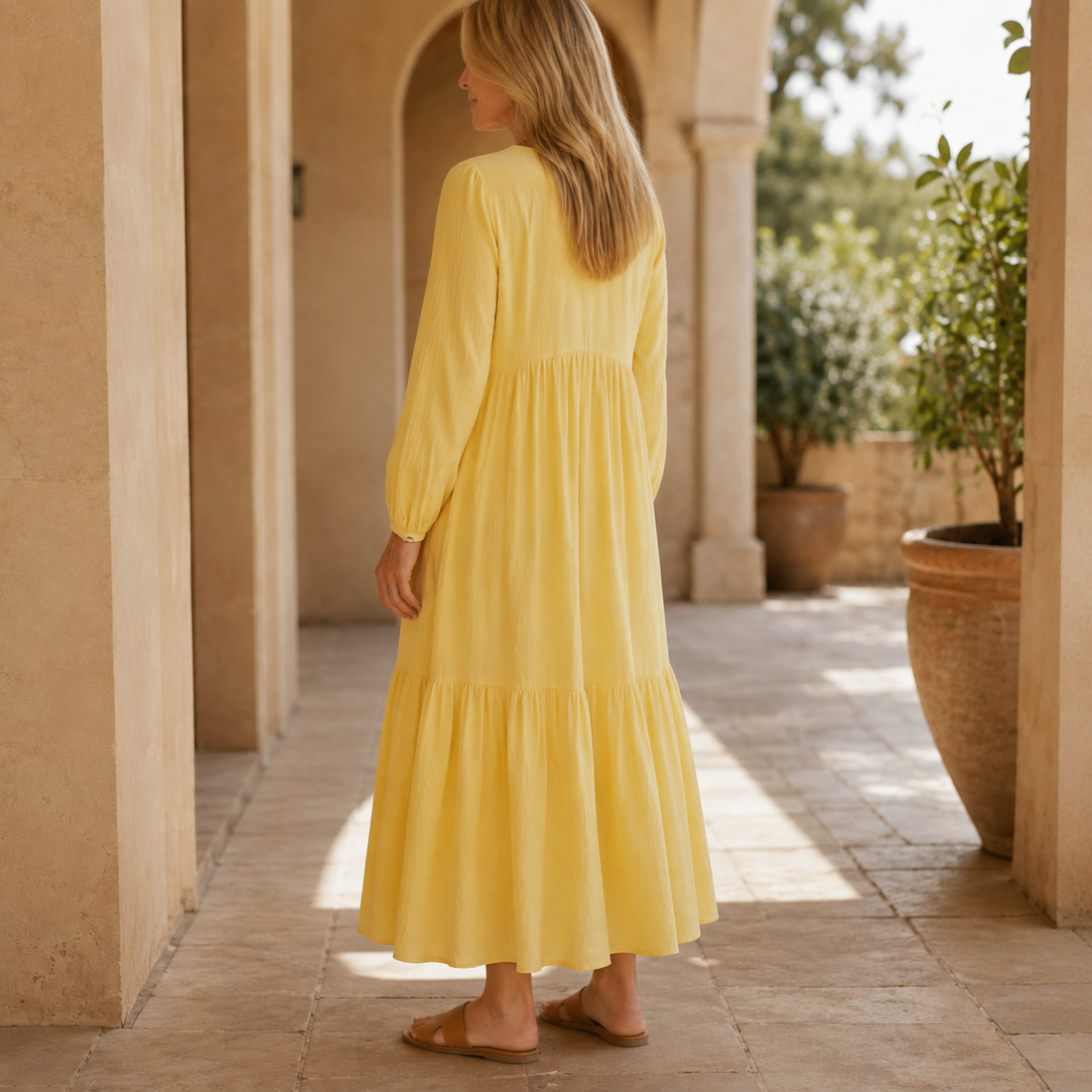 Meredith Tiered Maxi Dress - Lead Alternate View