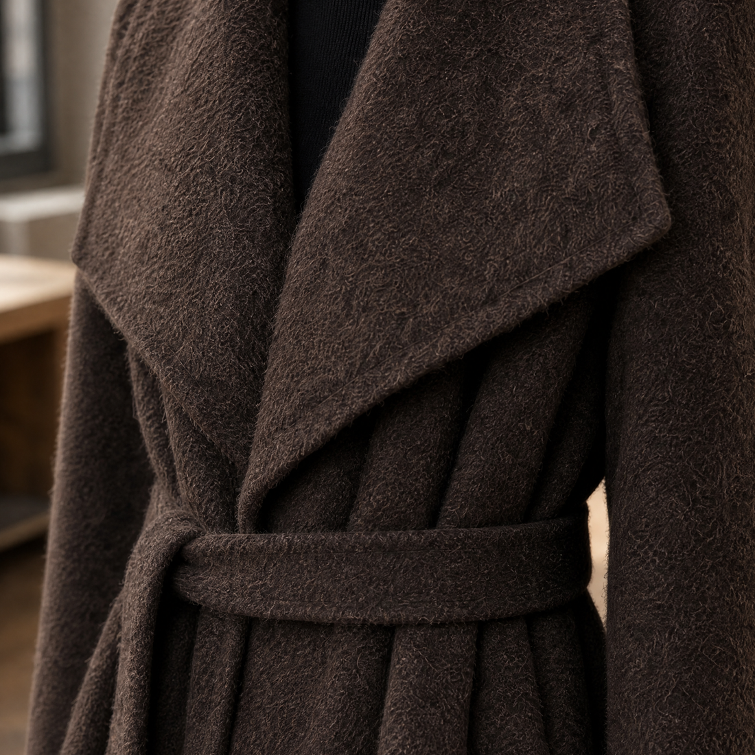 Alouette-Faye Belted Wool Coat - Lead Product Detail