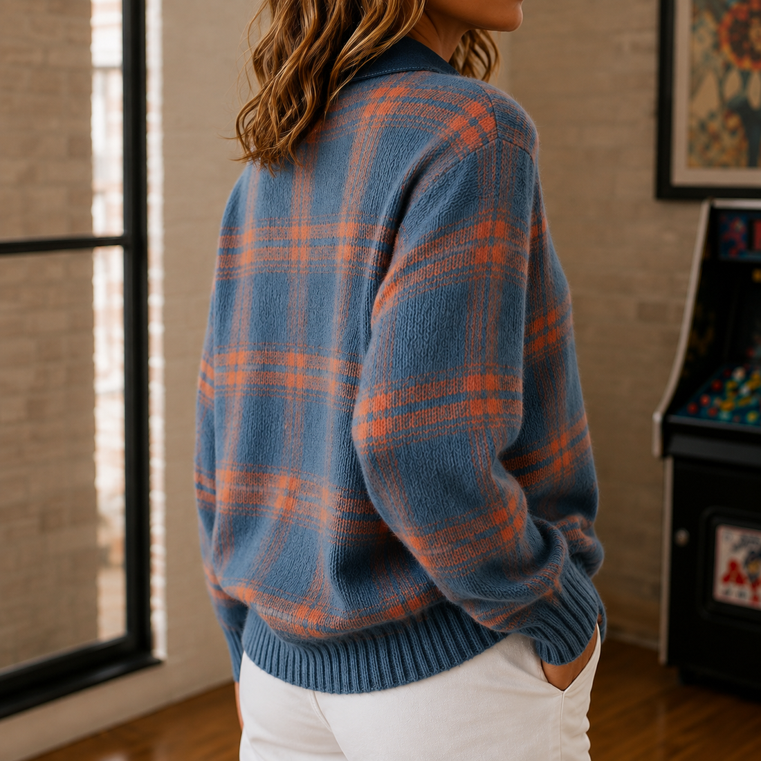 Luna Plaid Sweater - Lead Alternate View
