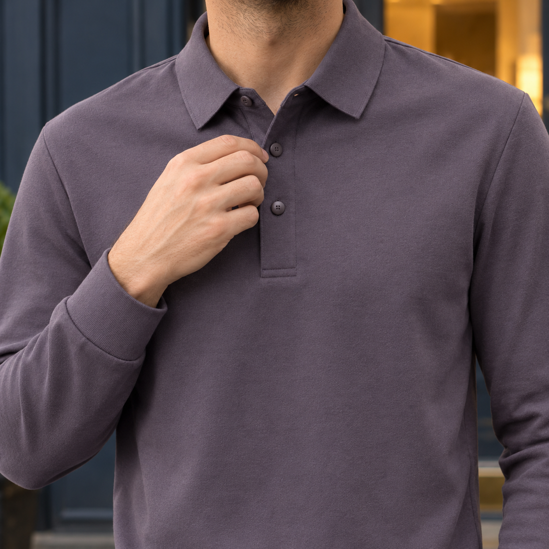 Soren-Dean Long Sleeve Polo - Lead Product Detail