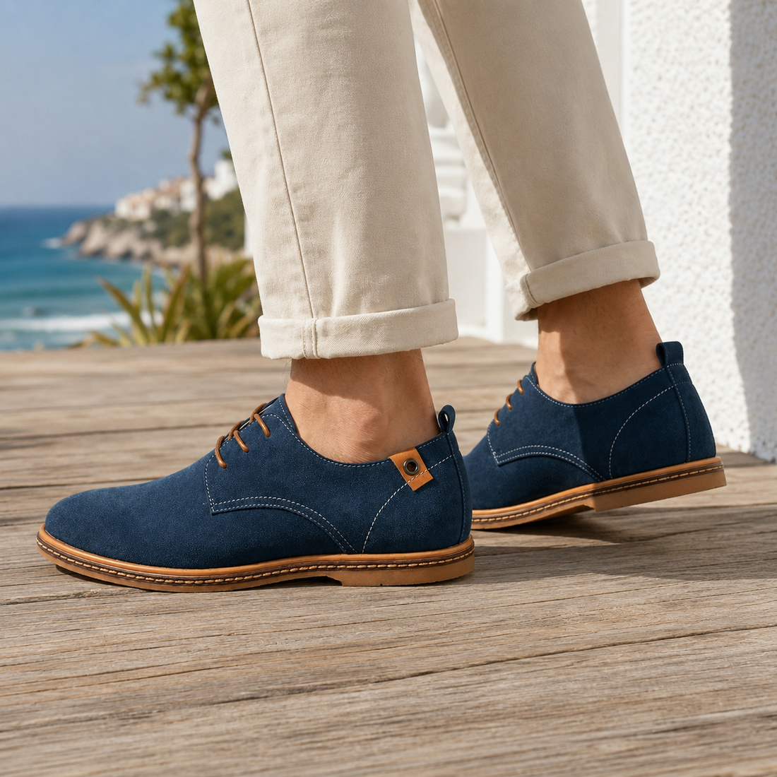 Santoro Suede Derby Shoes - Lead Alternate View