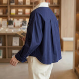 Willa Contrast Collar Shirt - Lead Alternate View