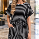 Zenobia Striped Pants Set - Lead Product Detail