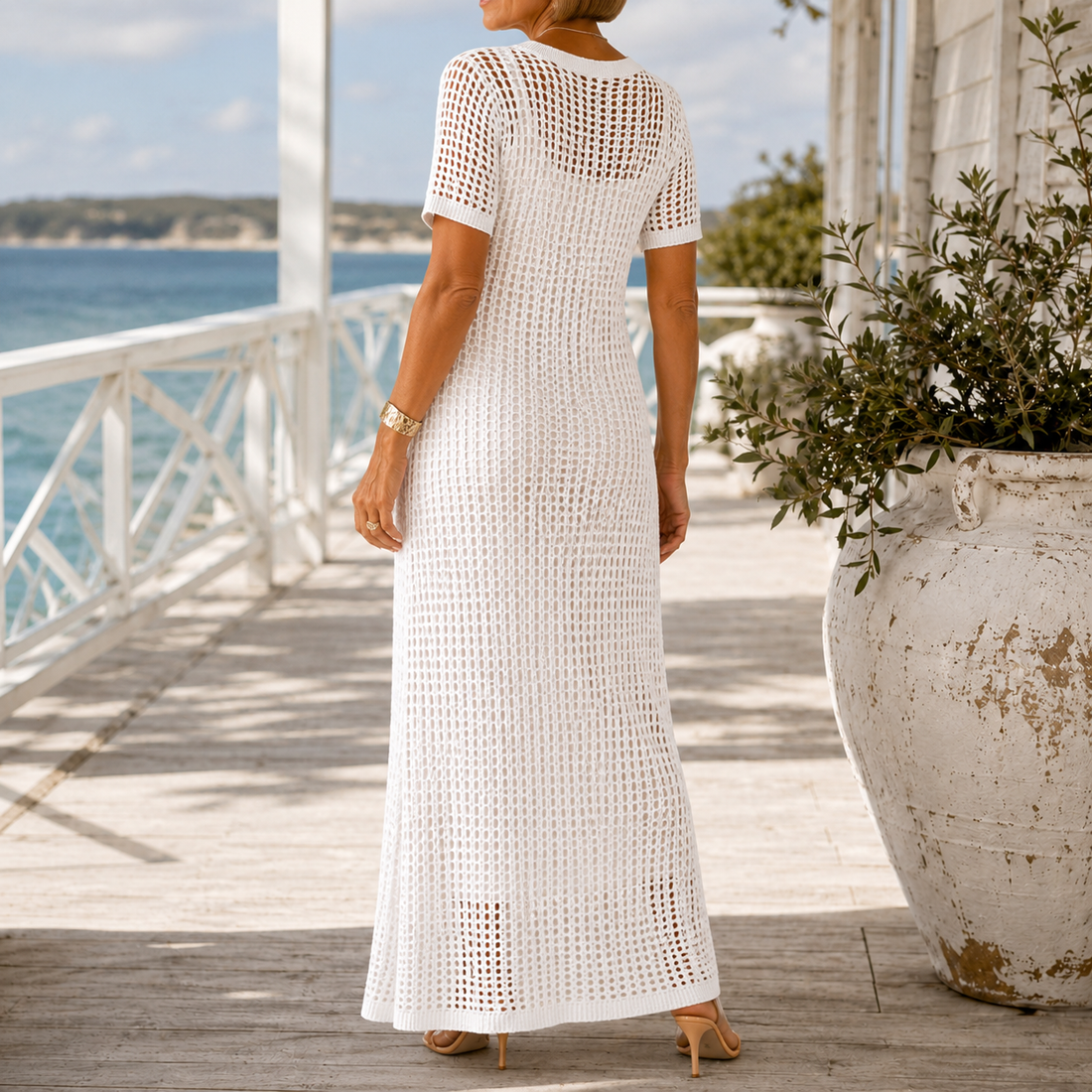 Willa Crochet Maxi Dress - Lead Alternate View