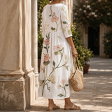 Vivienne Embroidered Midi Dress - Lead Alternate View