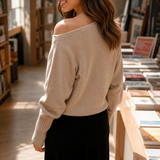 Fleur Off Shoulder Sweater - Lead Alternate View