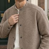 Caspian-Grey Segmented Knit Jacket - Lead Product Detail