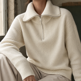 Xaviera-Sage Zip Neck Sweater - Lead Product Detail