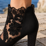 Bonetti Lace Ankle Boots - Lead Product Detail