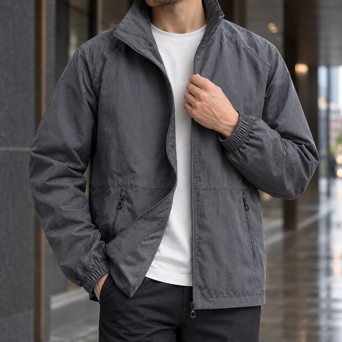 Nicholas Stand Collar Jacket - Lead Product Detail