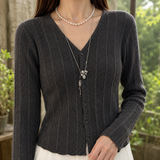 Elle-Pearl Ribbed Cardigan - Lead Product Detail