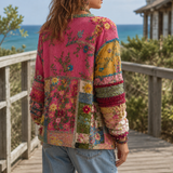 Isabella Patchwork Sweater - Lead Alternate View