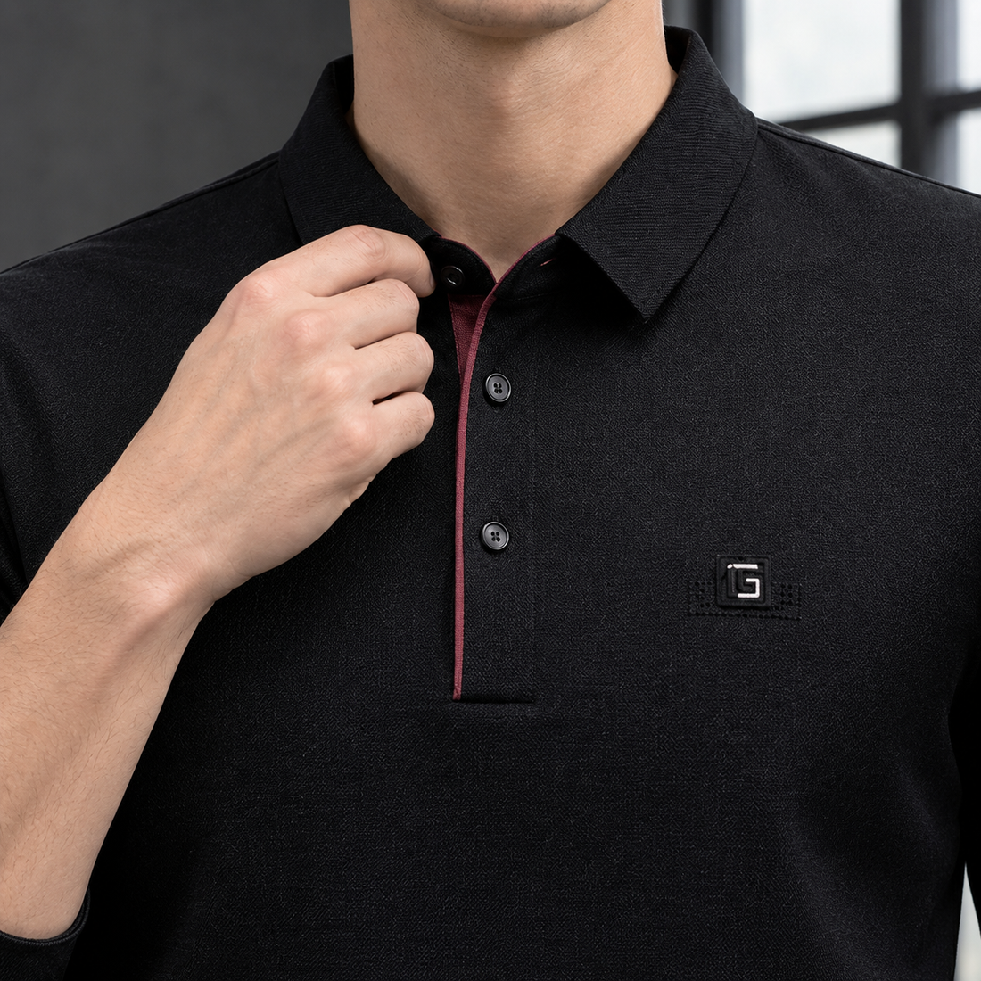 Lucas Long Sleeve Polo - Lead Product Detail