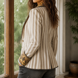 Hallie Printed Lapel Blazer - Lead Alternate View