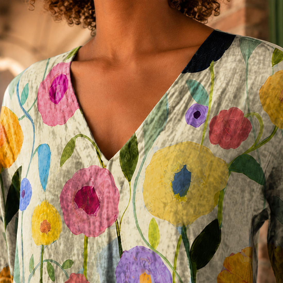 Aria-Lane V-Neck Tunic - Lead Product Detail