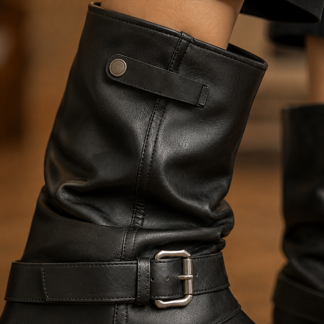 Cesena Buckle Boots - Lead Product Detail