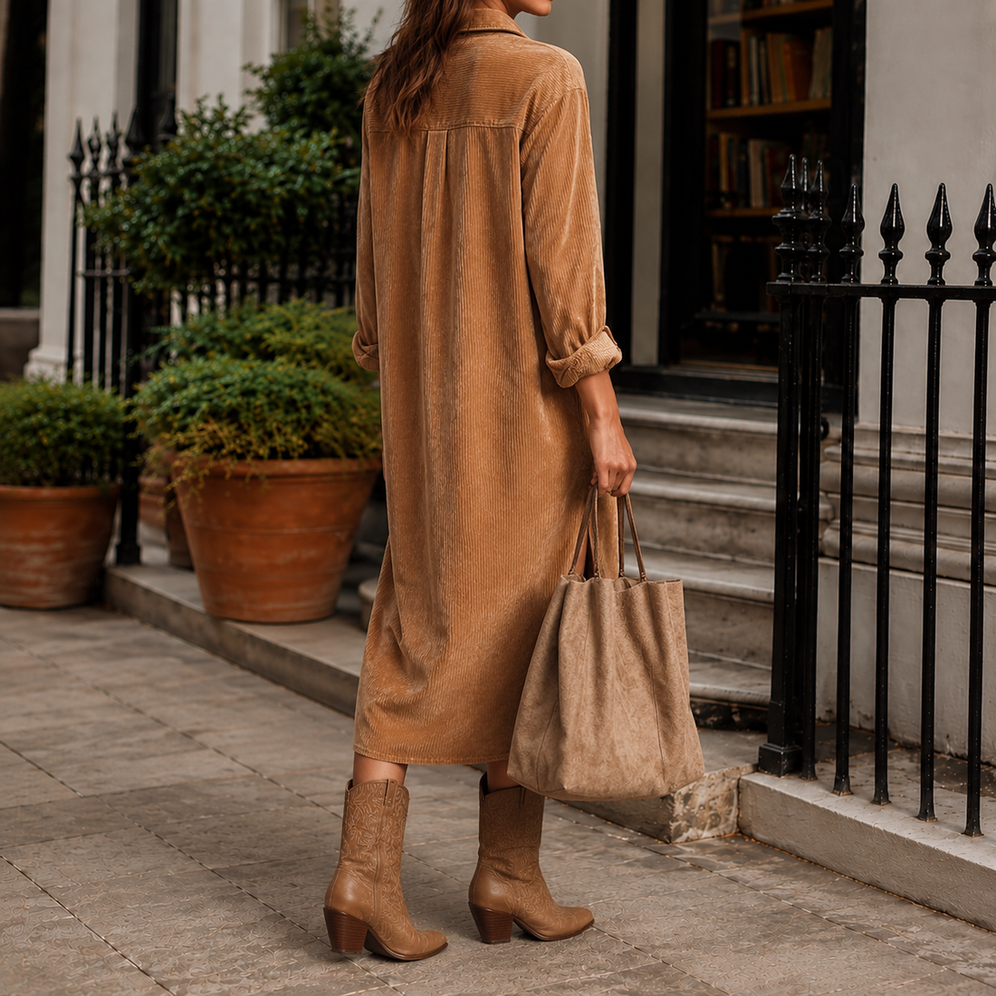 Francesca Relaxed Midi Dress - Lead Alternate View