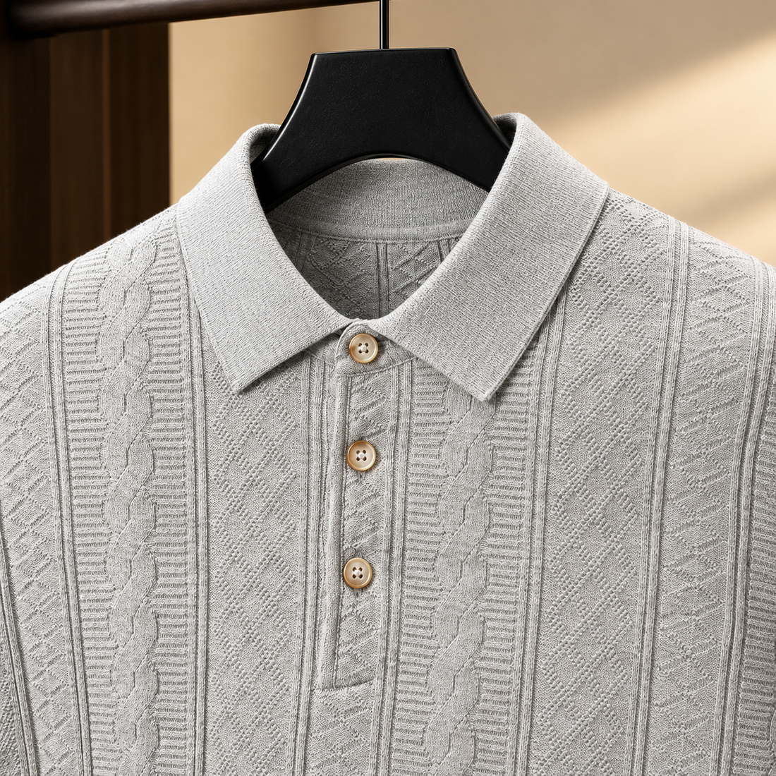 Gilles-Wade Textured Polo - Lead Product Detail