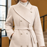 Ascelin-Claire Asymmetric Belted Coat - Lead Product Detail
