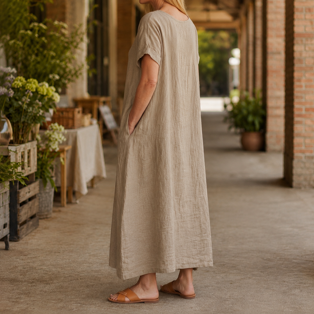Perla Relaxed Maxi Dress - Lead Alternate View