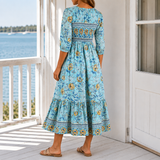 Helena Smocked Midi Dress - Lead Alternate View