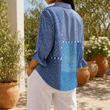 Orla Patchwork Blouse - Lead Alternate View