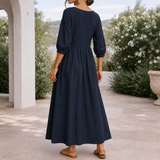 Saskia Gathered Maxi Dress - Lead Alternate View