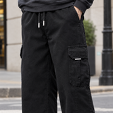Lothaire-Grey Relaxed Cargo Pants - Lead Product Detail