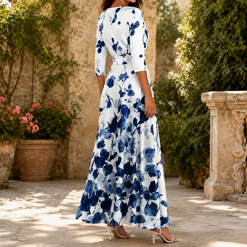 Adriana Wrap Maxi Dress - Lead Alternate View