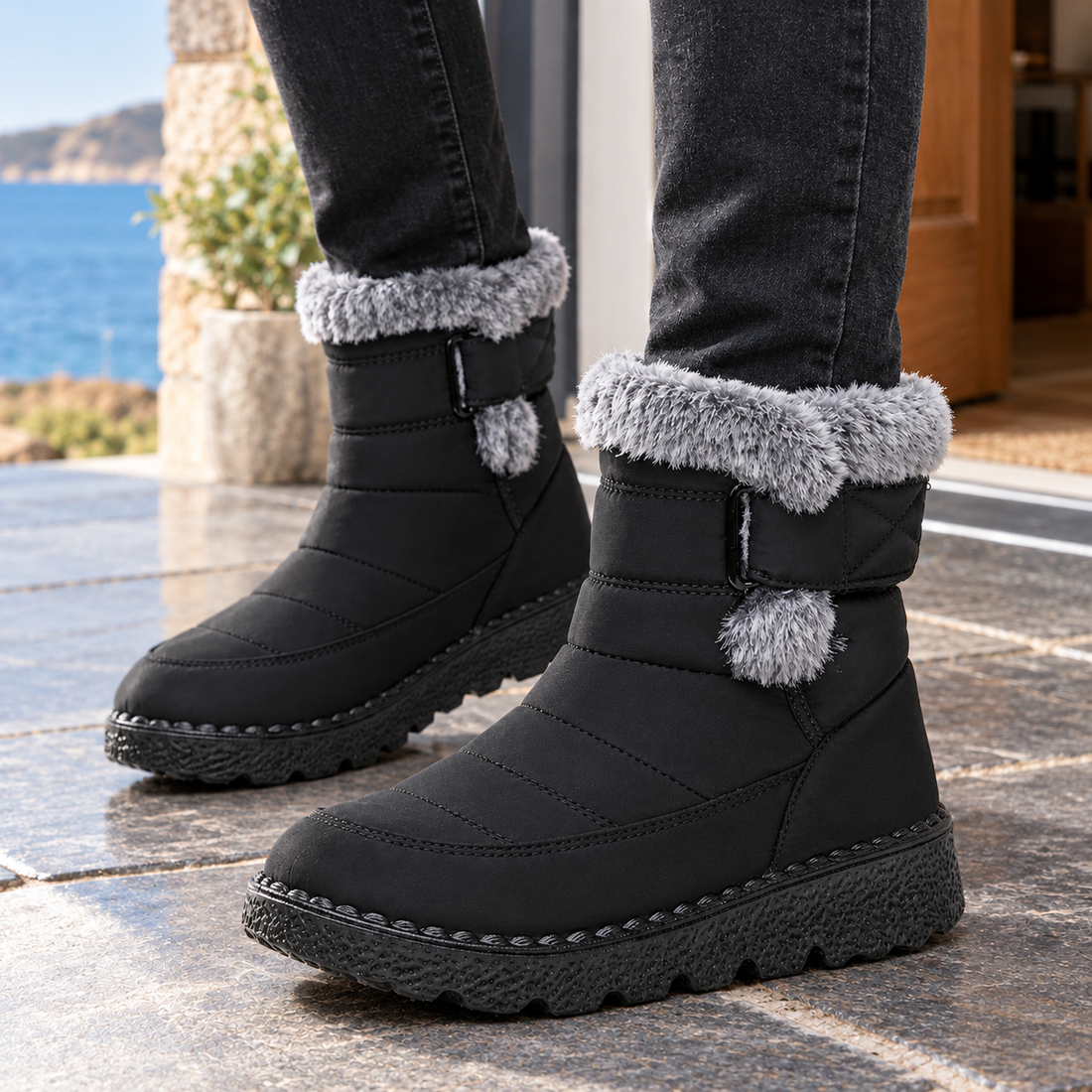 Veralli Quilted Winter Boots - Lead Product Detail