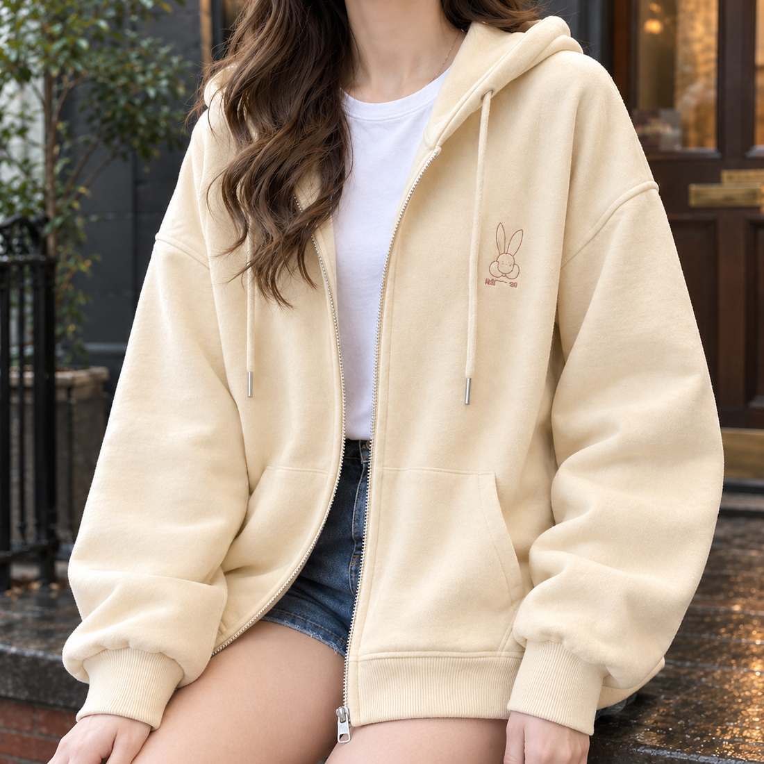 Miriam Relaxed Zip Hoodie - Lead Product Detail