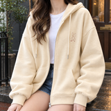 Miriam Relaxed Zip Hoodie - Lead Product Detail