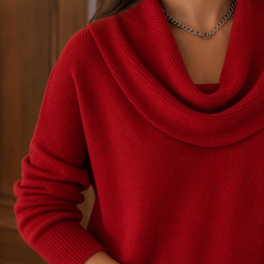 Cassia-Mae Draped Collar Sweater - Lead Product Detail