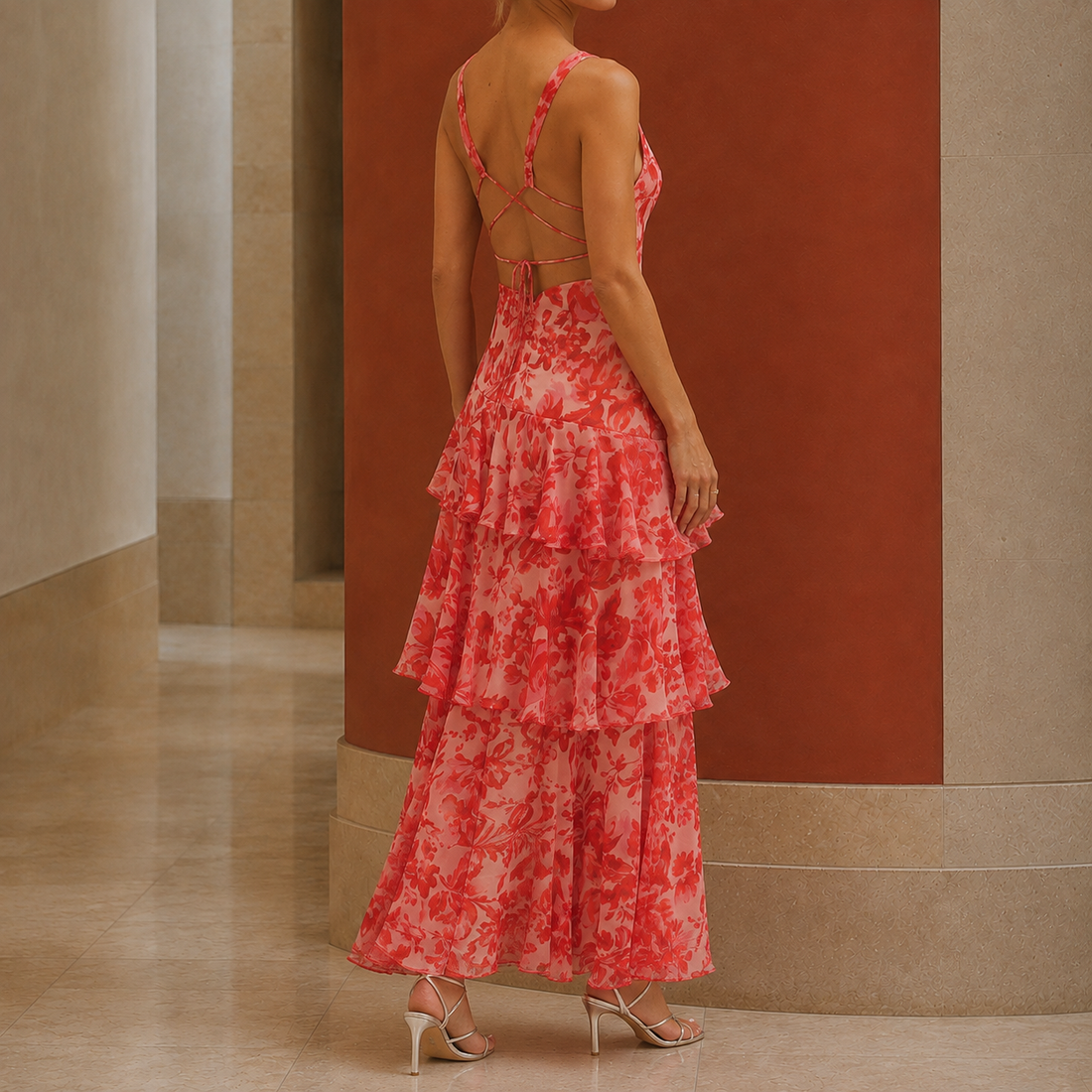 Harriet Tiered Maxi Dress - Lead Alternate View