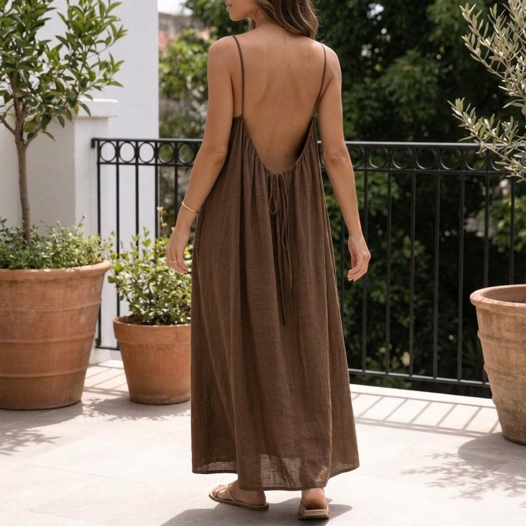 Willa Backless Maxi Dress - Lead Alternate View