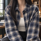 Honora-Sage Plaid Overshirt - Lead Product Detail