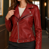 Annalise Belted Biker Jacket - Lead Product Detail