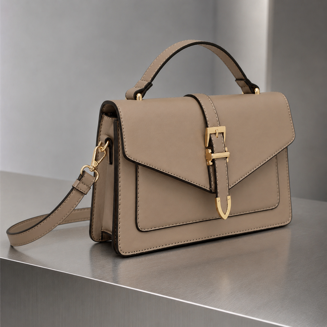 Caffaro Buckle Satchel - Lead Alternate View