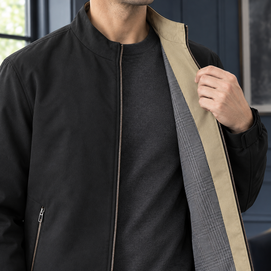 Stephen Stand Collar Jacket - Lead Product Detail