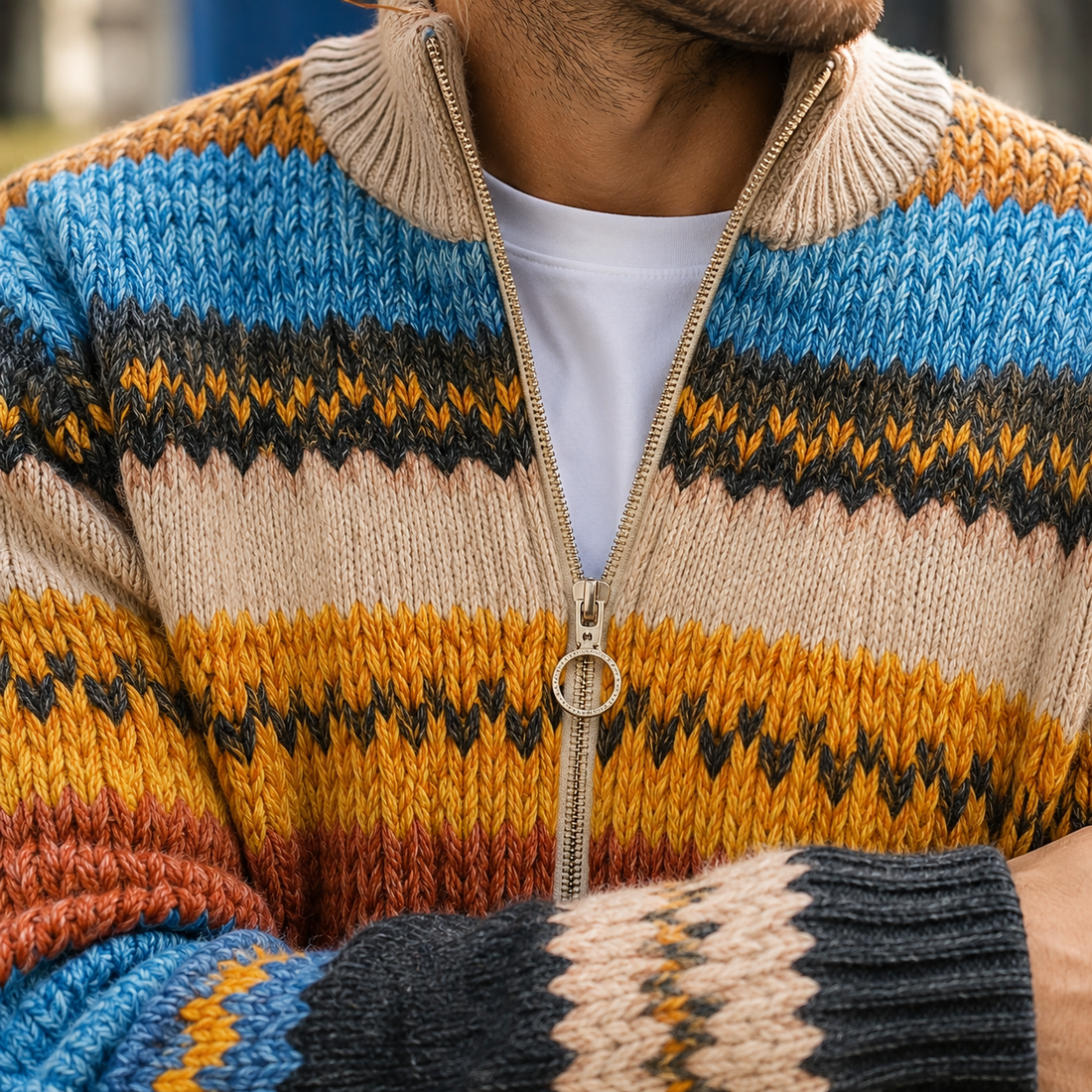 Gustav Striped Sweater - Lead Product Detail