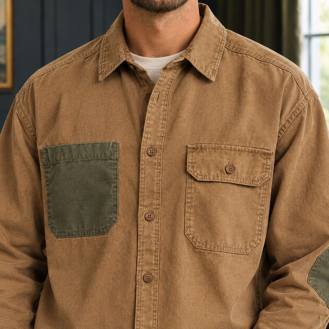 Jason Contrast Overshirt - Lead Product Detail